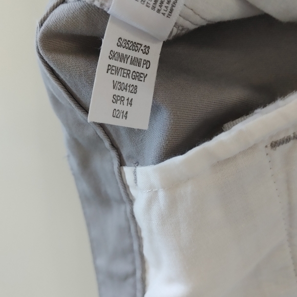 Gap Skinny Mini Grey Khaki's Size 14 - Picture 6 of 7